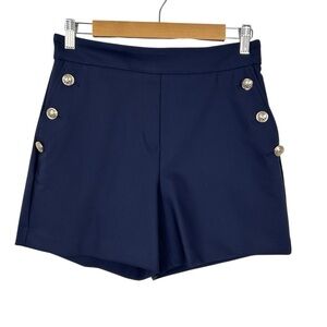 RACHEL ZOE NWT High Waisted Preppy Nautical Shorts, Navy Blue, Size 6